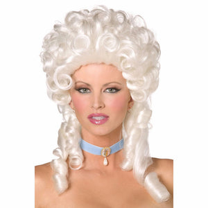 Baroque Wig White Shoulder Length with Ringlet Curls