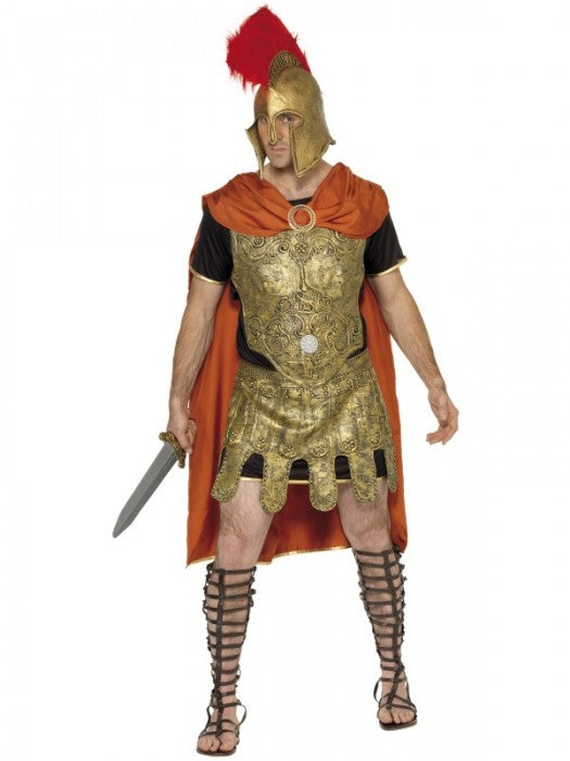 Roman Soldier Tunic Costume Gold Cape Tunic and Armour Breastplate and Skirt