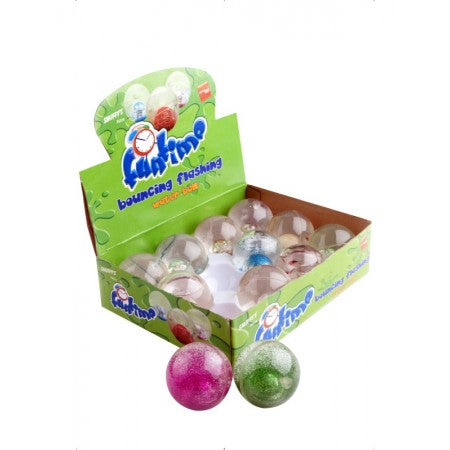 Water Ball Flashing and Bouncing Assorted Colours with Glitter 12