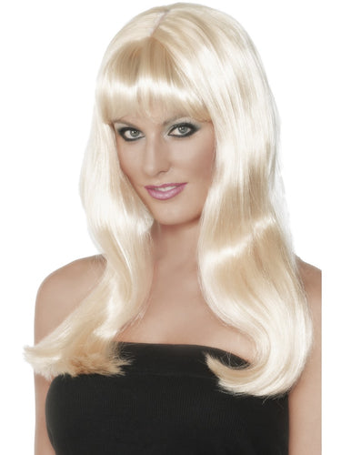 Mystique Wig Blonde Long with Fringe and Skin Parting