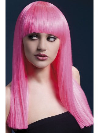 Fever Alexia Wig Neon Pink Long Blunt Cut with Fringe 19inch/48cm