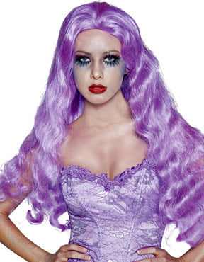 Gothic Manor Bride Wig Purple Long & Wavy