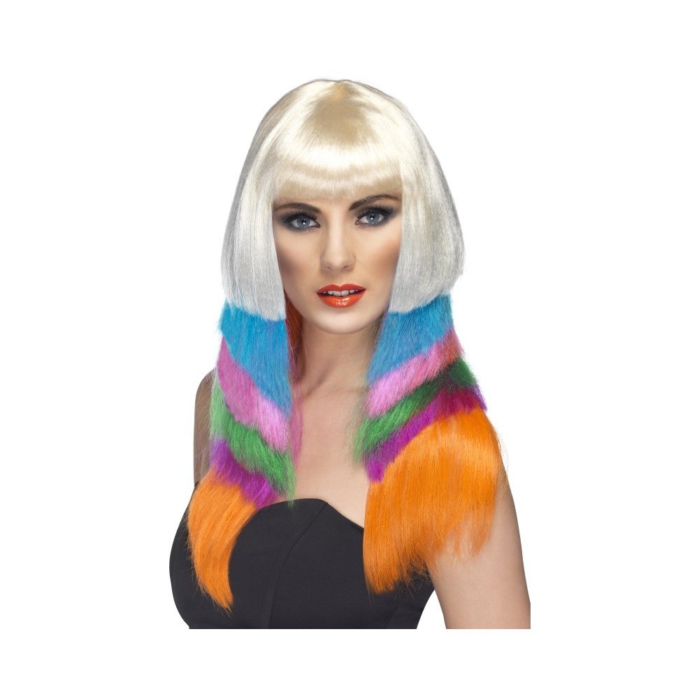 Neon Starlet Wig Multi-Coloured Layered
