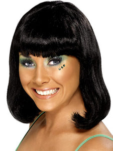 Party Wig Black Short with Fringe