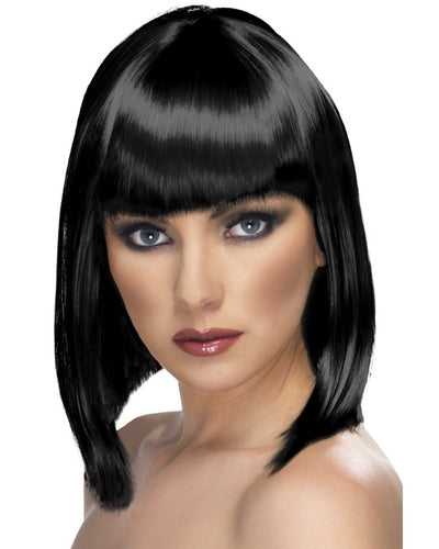 Glam Wig Black Short Blunt with Fringe